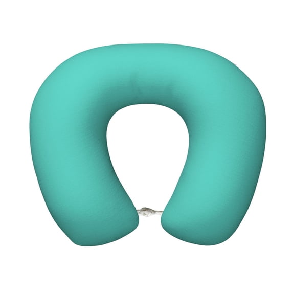 KLL Teal Turquoise Pattern Memory Foam Cervical Neck Pillow Versatile U-Shaped Pillows for Home/Office/Camping/Travelling/Soft Washable Cover