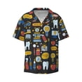 thumbnail image 1 of KLL Teeth Print Men's Shirt Short Sleeve Button Down Summer Cuba Beach Shirts- X-Large, 1 of 7