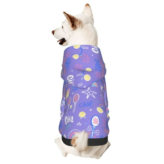 KLL Tennis 1 for Basic Dog Hoodie - Pet Hoodie Sweater with Leash Hole - Cute Dog Sweatshirt - Pet Clothes Hooded Sweatshirt for Dog & Cat -XX-Large