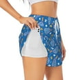 thumbnail image 1 of KLL Tennis Pattern Shorts Women,Athletic Shorts High Waisted Running Shorts Pocket Sporty Short Gym Elastic Workout Shorts-XX-Large, 1 of 7