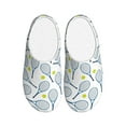 thumbnail image 1 of KLL Tennis Rackets And Balls Pattern Adult Unisex Cozy Slippers,Fuzzy Slip-on Slippers TPR Sole Slippers Comfort Plush Home Footwear for Indoor & Outdoor-39/40, 1 of 7