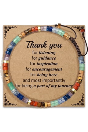 Thank You Gifts for Women, Natural Rainbow Stone Bracelet Appreciation Gifts for Teacher Mentor Mom Aunt Principal Secretary Boss Colleague Friends - Leaving Gifts Retirement Gifts