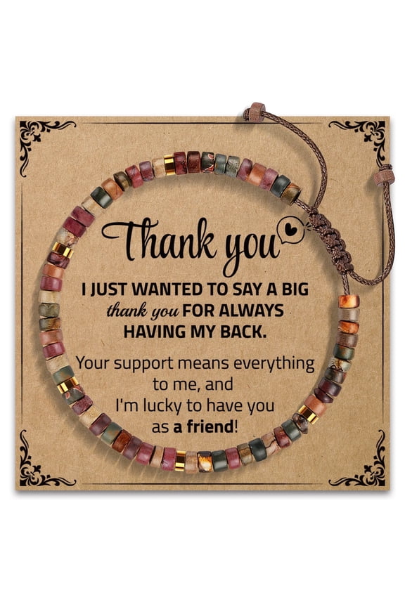 Thank You Gifts for Women - Natural Stone Bracelet Appreciation Gifts for Mom Loved Friends Couples Coworkers Boss Teacher Staff Employee