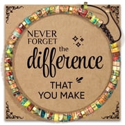 KLL Thank you Gifts for Women - Never Forget The Difference That You Make - Natural King Stone Bracelet Appreciation Gifts for Mentor Teacher Nurse, Going Away 
