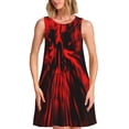 thumbnail image 1 of KLL The Red Head Skull Pattern Womens Summer Dresses 2025,Loose Round Neck Sleeveless Sundresses Tank Dresses with Pockets, 1 of 7