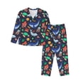 thumbnail image 1 of KLL The Underwater World Print Women's Long Sleeve Pajamas with Pants Sleepwear Loungewear 2 Set-Small, 1 of 7