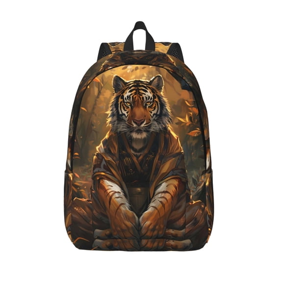 KLL Tiger In The Fallen Leaf Forest Print Travel Laptop Backpack - College Backpack Business Work Bag Nurse Bag Casual Daypack for Weekender Business Hiking -Medium