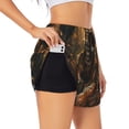 thumbnail image 1 of KLL Tiger In The Fallen Leaf Forest Pattern Shorts Women,Athletic Shorts High Waisted Running Shorts Pocket Sporty Short Gym Elastic Workout Shorts-X-Large, 1 of 7