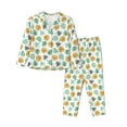 thumbnail image 1 of KLL Tiger Leaves Print Women's Long Sleeve Pajamas with Pants Sleepwear Loungewear 2 Set-X-Large, 1 of 7