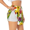 thumbnail image 1 of KLL Tiger Swallowtail On Flowers Pattern Shorts Women,Athletic Shorts High Waisted Running Shorts Pocket Sporty Short Gym Elastic Workout Shorts-Large, 1 of 7