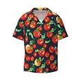 thumbnail image 1 of KLL Tomatoes Print Men's Shirt Short Sleeve Button Down Summer Cuba Beach Shirts- 4X-Large, 1 of 1
