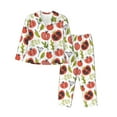 thumbnail image 1 of KLL Tomatoes Print Women's Long Sleeve Pajamas with Pants Sleepwear Loungewear 2 Set-X-Large, 1 of 7