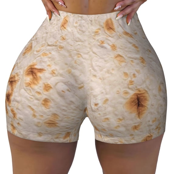 KLL Tortilla Pattern Workout Shorts for Women Scrunch Short Gym Yoga Running Sport Active Exercise Fitness Shorts