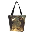thumbnail image 1 of KLL Tote Bag for Women Dinosaur Bald Eagle Print Shopping Grocery Reusable Bags for Office School Shopping Travel, 1 of 1