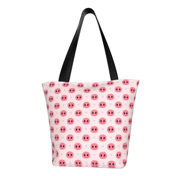KLL Tote Bag for Women Pig Noses Print Shopping Grocery Reusable Bags for Office School Shopping Travel