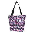 thumbnail image 1 of KLL Tote Bag for Women cute Skull rainbow mushroom Print Shopping Grocery Reusable Bags for Office School Shopping Travel, 1 of 6