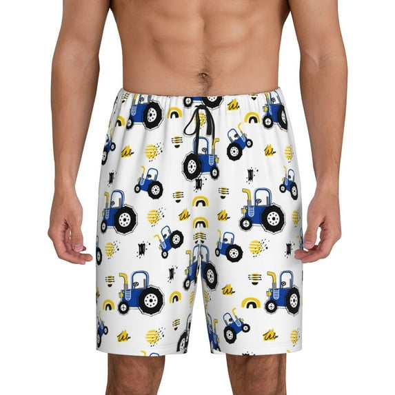 KLL Tractor And Vehicle for Men's 1-Pack Shorts,Sleep Pajama Shorts for Men Soft Pj Shorts Men's Pajama Bottoms Sleepwear -X-Large