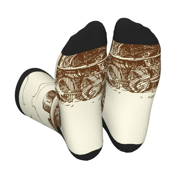 KLL Train Print Cool Socks Men's Women's Crew Socks Funny Crazy Novelty Stockings