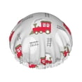 thumbnail image 1 of KLL Trains Pattern Shower Cap & Bath Cap for Women,Reversible Oversized Waterproof Shower Caps for all Hair Lengths,Elastic Reusable Bathing Hair Cap, 1 of 1