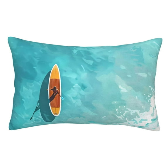 KLL Tranquil Ocean Canoe Journey Pillow Covers Envelope Closure,Super Soft and Cozy Fuzzy Fleece Pillow Case Cover 20"x30"
