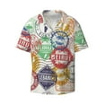 thumbnail image 1 of KLL Travel Stamp Print Men's Shirt Short Sleeve Button Down Summer Cuba Beach Shirts- Medium, 1 of 7
