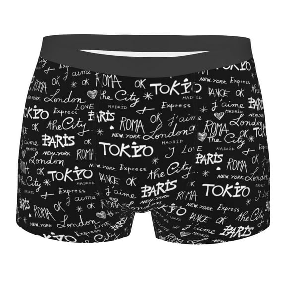 KLL Travel The World Men's Cotton Boxer Briefs Underwear-Large