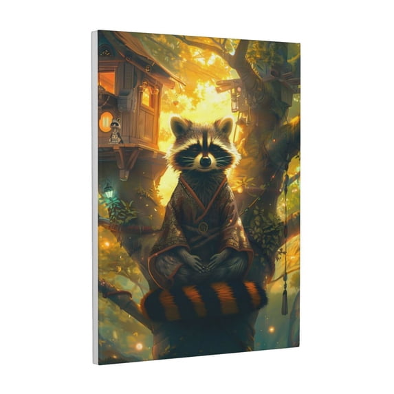 KLL Tree Meditating Raccoon Print Farmhouse Canvas Wall Art,Wall Decorations For Living Room Office Canvas Wall Decor for Home Decorations, 12'×16’’