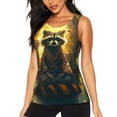 thumbnail image 1 of KLL Tree Meditating Raccoon Print Womens Tank Top Sleeveless Workout Tops Athletic Running Shirts Yoga Gym Clothes-X-Large, 1 of 7