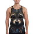 thumbnail image 1 of KLL Tribal Style Raccoon Print Men's Muscle Gym Workout Stringer Tank Tops Bodybuilding Fitness T-Shirts Tank Tops Men-Large, 1 of 7