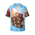 thumbnail image 1 of KLL Trip to London Print Men's Shirt Short Sleeve Button Down Summer Cuba Beach Shirts- Small, 1 of 7