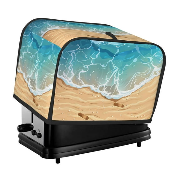 KLL Tropical Beach With Starfish Print 2 Slice Toaster Dust Covers Kitchen Small Appliance Cover with 2 Pockets,Can hold Jam Spreader Knife & Toaster Tongs (11.4 x 7.9 x 7.5)