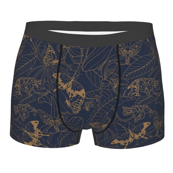 KLL Tropical Butterfly Men's Cotton Boxer Briefs Underwear-Large