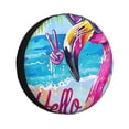 thumbnail image 1 of KLL Tropical Flamingo Summer Pattern 14-17 inch Spare Tire Cover Universal Wheel Protector for Truck SUV Trailer Camping Rv Tire Covers-16 inch, 1 of 6
