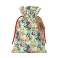 thumbnail image 1 of KLL Tropical Flowers for Christmas Gift Bag,Holiday Bags for Gifts Christmas Bags & Drawstring Gift Pouch Reusable Holiday Gift Bags & Party Favor Bags (1 PCS)-Medium, 1 of 9