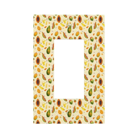 KLL Tropical Fruits Pattern Electrical Outlet Covers, 3" x 5" 1 Pack Electric Receptacle Plug Covers for Decorator Receptacle Outlet & Switch-Style U