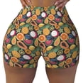 thumbnail image 1 of KLL Tropical Fruits Pattern Workout Shorts for Women Scrunch Short Gym Yoga Running Sport Active Exercise Fitness Shorts, 1 of 5