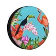thumbnail image 1 of KLL Tropical Jungle Flamingo Pattern 14-17 inch Spare Tire Cover Universal Wheel Protector for Truck SUV Trailer Camping Rv Tire Covers-14 inch, 1 of 6