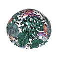 thumbnail image 1 of KLL Tropical Leaves Pattern Shower Cap & Bath Cap for Women,Reversible Oversized Waterproof Shower Caps for all Hair Lengths,Elastic Reusable Bathing Hair Cap, 1 of 6