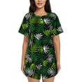 thumbnail image 1 of KLL Tropical Leaves1 Print Pajama Set for Women Short Sleeve Sleepwear Pjs Soft 2 Piece Lounge Sleepwear Sets-Medium, 1 of 6