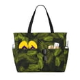 thumbnail image 1 of KLL Tropical Palm Leaves Fern Leaf Print Large Beach Tote Bag Women Waterproof Sandproof Zipper Beach Tote Bag for Pool Gym Grocery Travel with Wet Pocket, 1 of 7