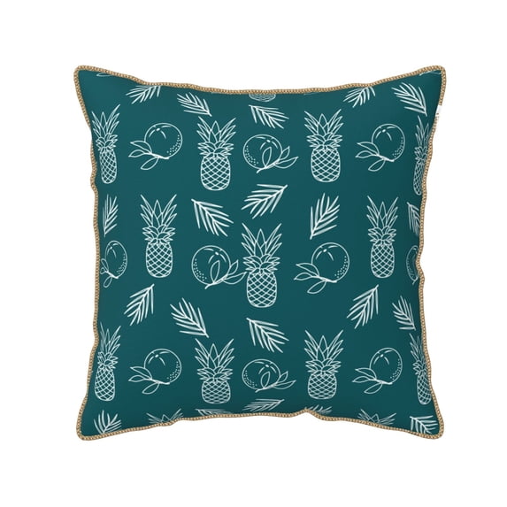 KLL Tropical Pineapple Decorative Throw Pillow Covers Velvet Soft for Couch Sofa Bedroom Living Room Outdoor (No pillow core)- 18"x18"