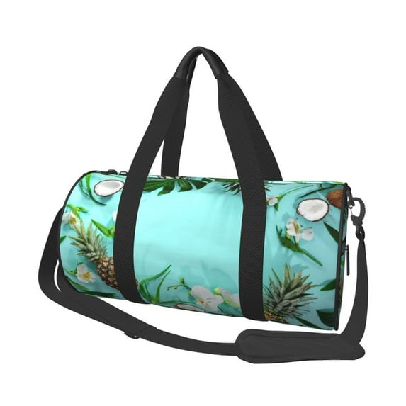 KLL Tropical Pineapple Duffle Bag For Men Women Sport Gym Fitness Tote Travel Training Workout Basketball Football Weekender