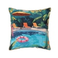 thumbnail image 1 of KLL Tropical Poolside Relaxation Decorative Throw Pillow Covers Velvet Soft for Couch Sofa Bedroom Living Room Outdoor (No pillow core)-, 1 of 5