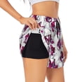 thumbnail image 1 of KLL Tulips Flowers Pattern Shorts Women,Athletic Shorts High Waisted Running Shorts Pocket Sporty Short Gym Elastic Workout Shorts-X-Large, 1 of 7