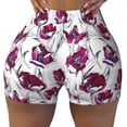 thumbnail image 1 of KLL Tulips Flowers Pattern Workout Shorts for Women Scrunch Short Gym Yoga Running Sport Active Exercise Fitness Shorts, 1 of 8