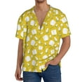 thumbnail image 1 of KLL Tulips Flowers Print Men's Shirt Short Sleeve Button Down Summer Cuba Beach Shirts- Large, 1 of 5