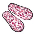 thumbnail image 1 of KLL Tulips Flowers Slippers for Women Men House Slip on Indoor Outdoor Bedroom Furry Fleece Lined Ladies Comfy Anti-Skid Rubber Hard Sole-Large, 1 of 8