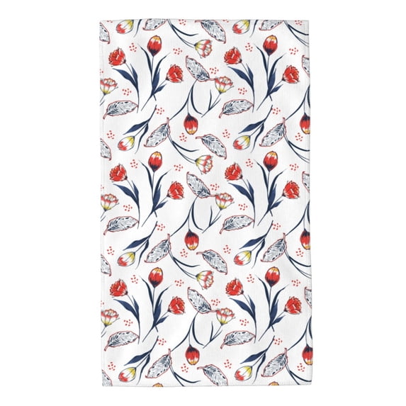 KLL Tulips Flowers Ultra Absorbent & Soft Hand Towels for Bath, Hand, Face, Gym and Spa-27.5x16in