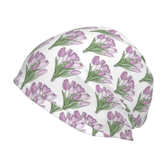 KLL Tulips Flowers Winter Fall Beanie Knit Hats for Men & Women - Warm & Soft Stylish Toboggan Caps for Cold Weather