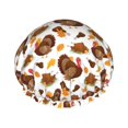 thumbnail image 1 of KLL Turkey And Thanksgiving3 Pattern Shower Cap & Bath Cap for Women,Reversible Oversized Waterproof Shower Caps for all Hair Lengths,Elastic Reusable Bathing Hair Cap, 1 of 6